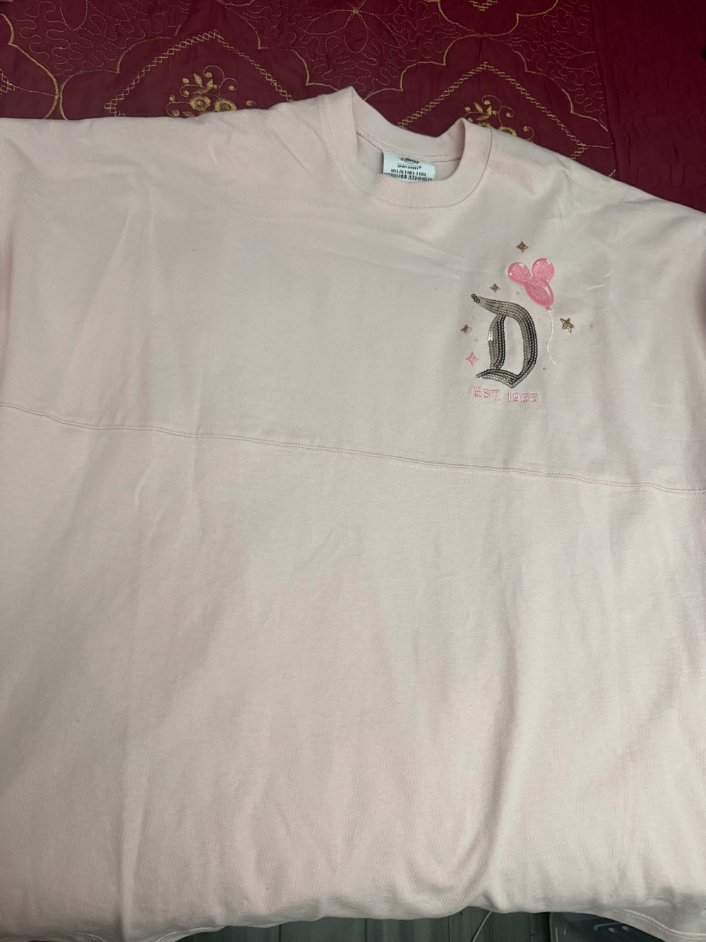Disney Light Pink Embroidered Logo Sweatshirt